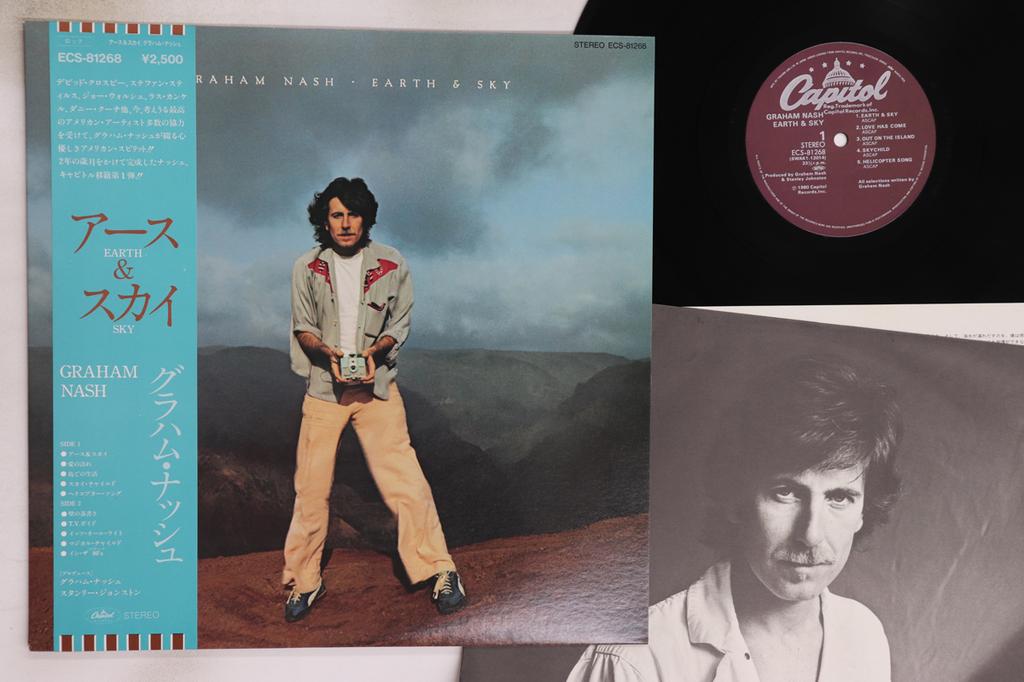 LP Record GRAHAM NASH - Earth & Sky ECS81268 CAPITOL 1980 Japan Obi Rock Used