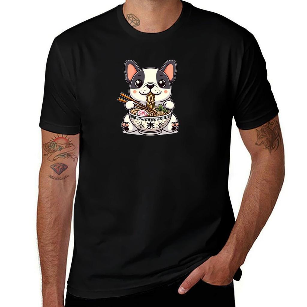 Cute Kawaii Dog Eating Ramen T-Shirt g man t shirts for men t shirts cotton 100% T-Shirt