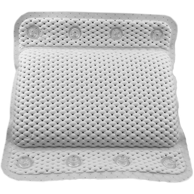 

1pc Memory Foam Spa Bath Pillow with 8 Suction Cups Neck & Back Support for Tub Soft Non-Slip Cushion for Relaxing Bath