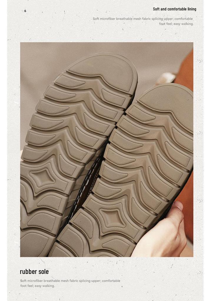 Men's Large Soft Sole Leather Driving Shoes - Hand-stitched Low-top Lace-up Autumn Casual Footwear