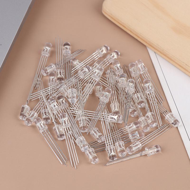 50Pcs 5Mm Full-Color Led Rgb Red/Green/Blue Common Cathode/Anode Four Feet Transparent Highlight Color Light 5Mm Diode Colorful