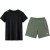Simple Quick-Dry Breathable Versatile Round Neck Short Sleeve Comfortable Five-Point Pants Casual Sports Suit ATSV597-2+YKSV147-1