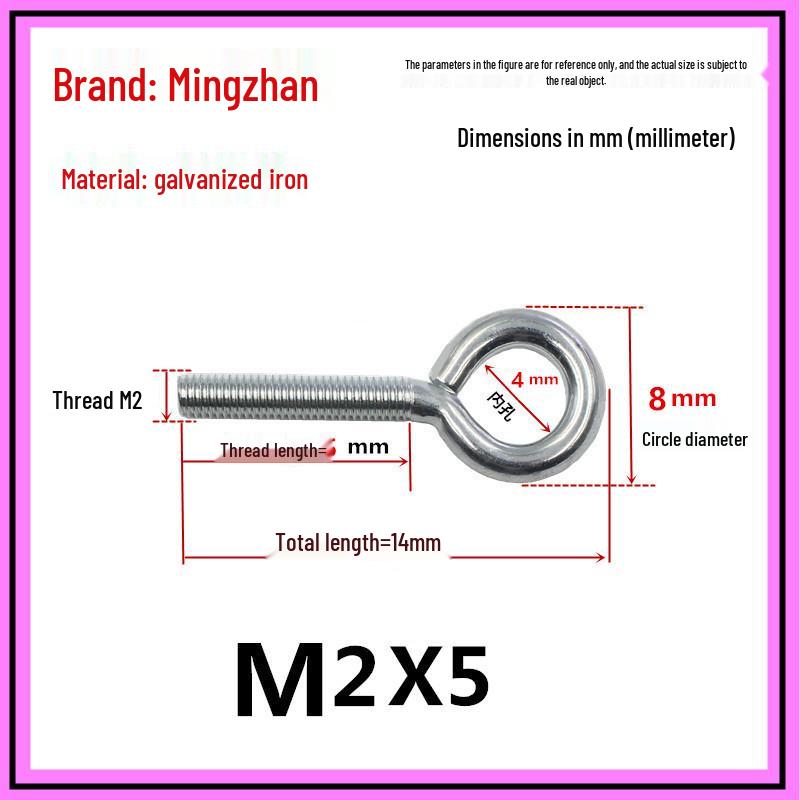 Closed Hook Eye Bolt Screw Ring Hanger - M2.5 to M8 Machine Thread