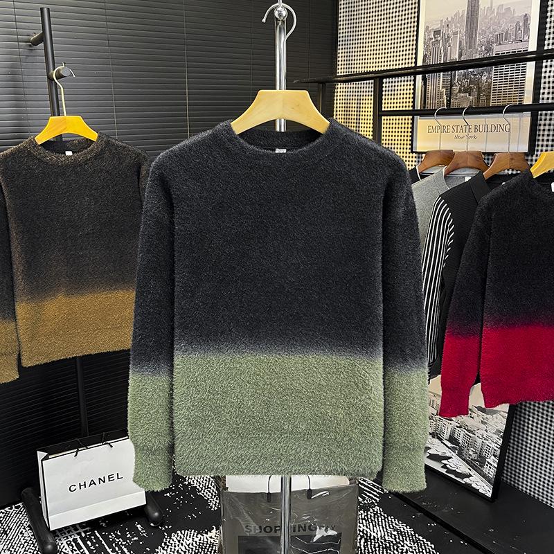 

Men s Casual Teen Sweater: Autumn/Winter 2024 Round Neck Knit Pullover XL зелений