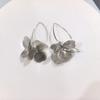 Vintage Gold Color Double-Layer Hollow Flower Hoop Earring for Women Punk Geometric Metal Ginkgo Leaf Earrings Jewelry Gifts