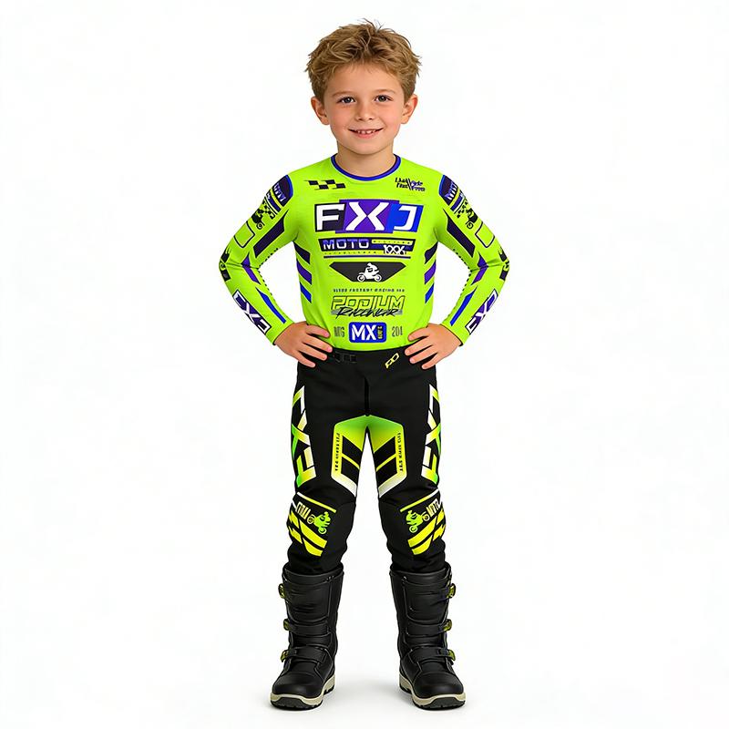 Motocross Child Set Motorcycle Jersey and Pants Kids Clothing Big Boy Girl Youth Mx Gear Set Racing Suit