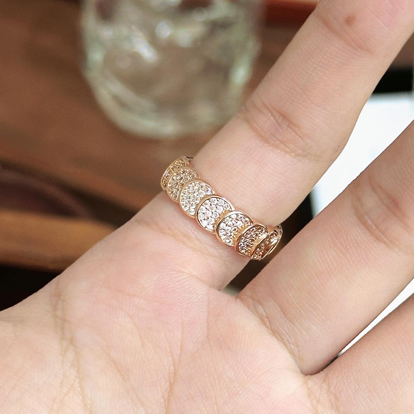 Copper coin zircon ring exquisite design personalized index finger ring ins wind