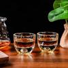 2pcs Luxury Spirits Cup High End Wine Utensils Gold Foil Glass Cup Diamond Honeycomb Shaped Baijiu Cup Crystal Cocktail Glass