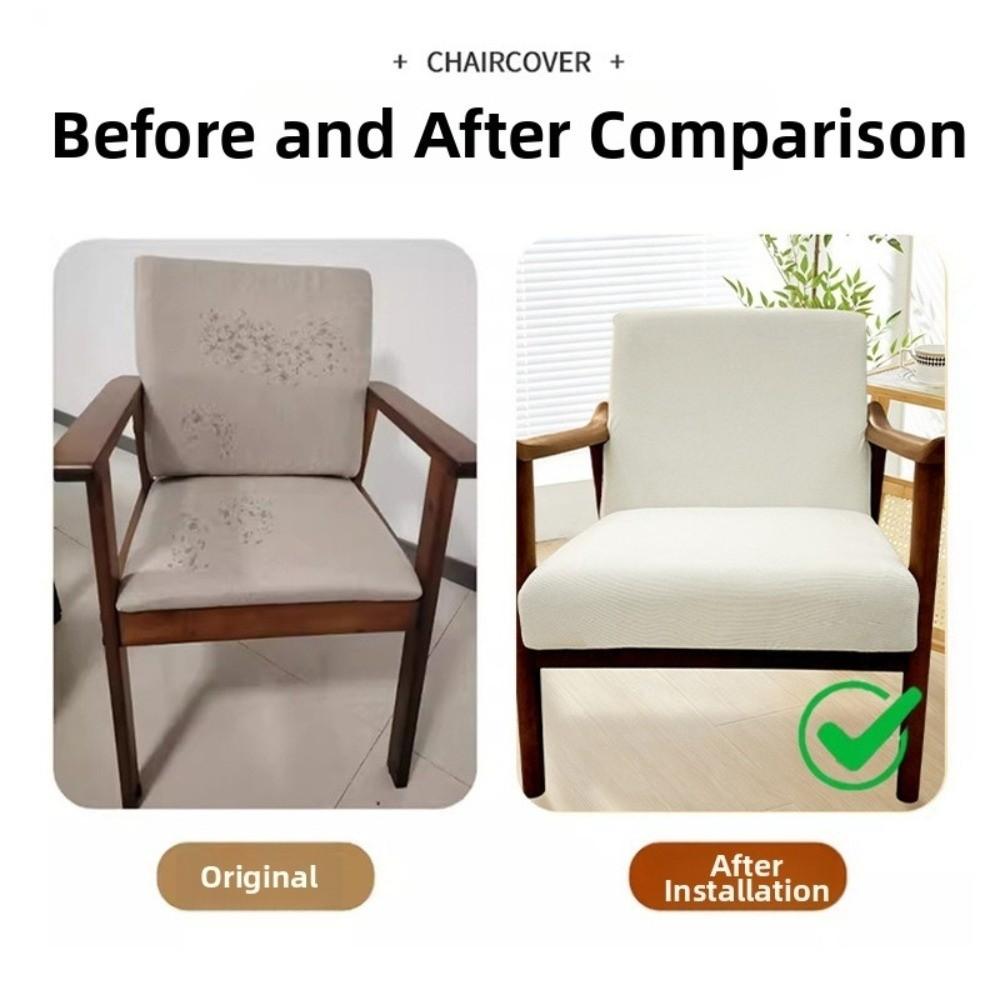 Jacquard Wooden Arm Chair Cover Zipper Seat Slipcover Single Sofa Cover  For Household Hotel