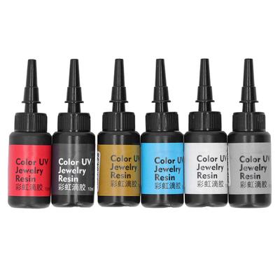 6 Pezzi 10ml Resina UV Facile Operazione Polimerizzazione Rapida Colore Luminoso Vivace Ampiamente Utilizzata Resina Epossidica UV per