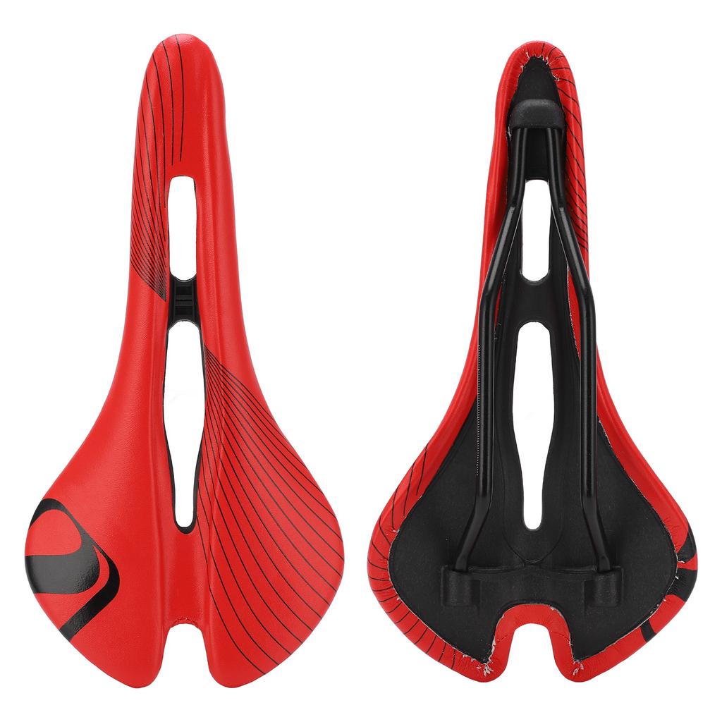 Saddle Waterproof Road Bike Cushion Breathable Hollow Cycling Racing Saddle(Black White )
