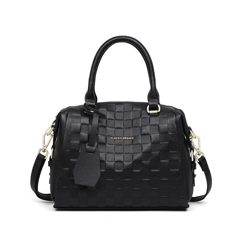 Damska torebka crossbody ze skóry naturalnej 2025 - Duża pojemność, do pracy, poduszka, torba Boston