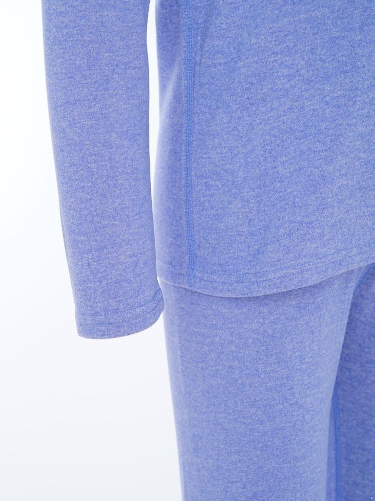 Unisex Kids Thermal Underwear Set Round Neck Long Sleeve Top Elastic Waistband Leggings Lightweight Nightwear