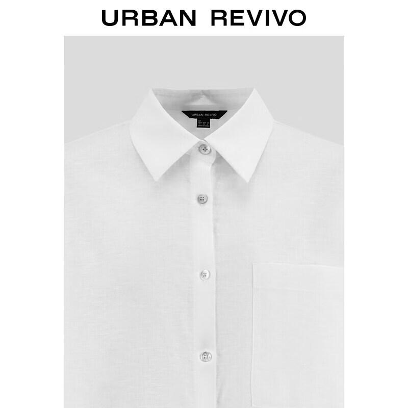 UR Women's Cotton Linen Long Sleeve Lapel Shirt