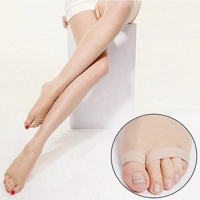 Sexy ženy s otevřenou špičkou a prsty Průhledné punčochové kalhoty s efektem kůže Nylonové elastické punčochy do půlky stehen Dlouhé punčochy Dámské průhledné punčochové kalhoty