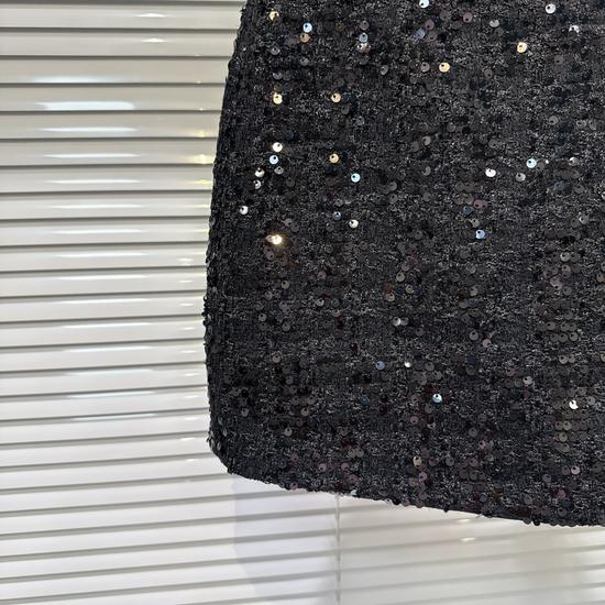 2025 Winter French Chic Sequin Tweed A-line Short Skirt