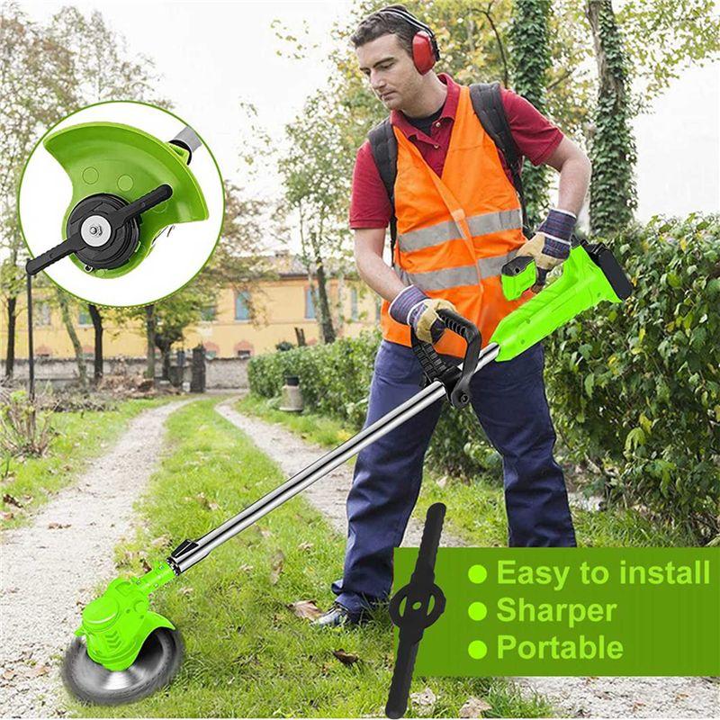 ABBY-100Pcs Plastic Grass Trimmer Blades Lawn Mower Blade Cordless Trimmer Garden Tool Lawn Mower Trimmer Accessories