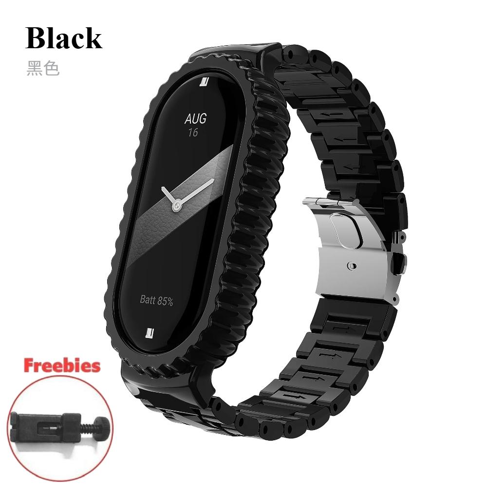 

Ремешок+Чехол Для Xiaomi Mi Band 10 Ремешок Смола Сменный Браслет Наручный ремешок для Mi Band 9 8 7 Ремешок Mi Band 6 5 4 3 Ремешок Mi Smart Band 10 чёрный