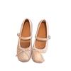 French Ballet Bow Single Shoes Women's Skirt 2025 Summer New Fairy Style Soft Flat Mary Jane Shoes