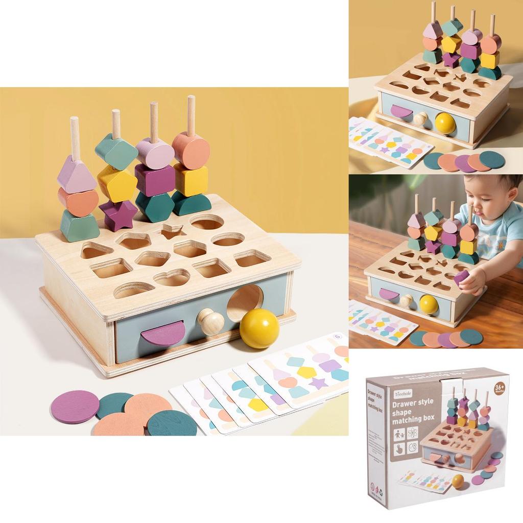 Wooden Shape Sorting Toy For Kids With Hand Eye Coordination Skills For Early Learning Development