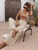 Combinaison pour femme 2026 Style ethnique Broderie couleur Taille haute Bretelles Sans manches