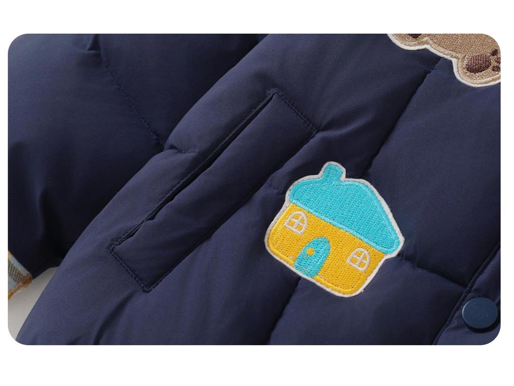 Kaka Panda Kids' Winter Padded Jacket: Warm Cotton Coat for Boys, Girls, and Toddlers (Autumn/Winter)