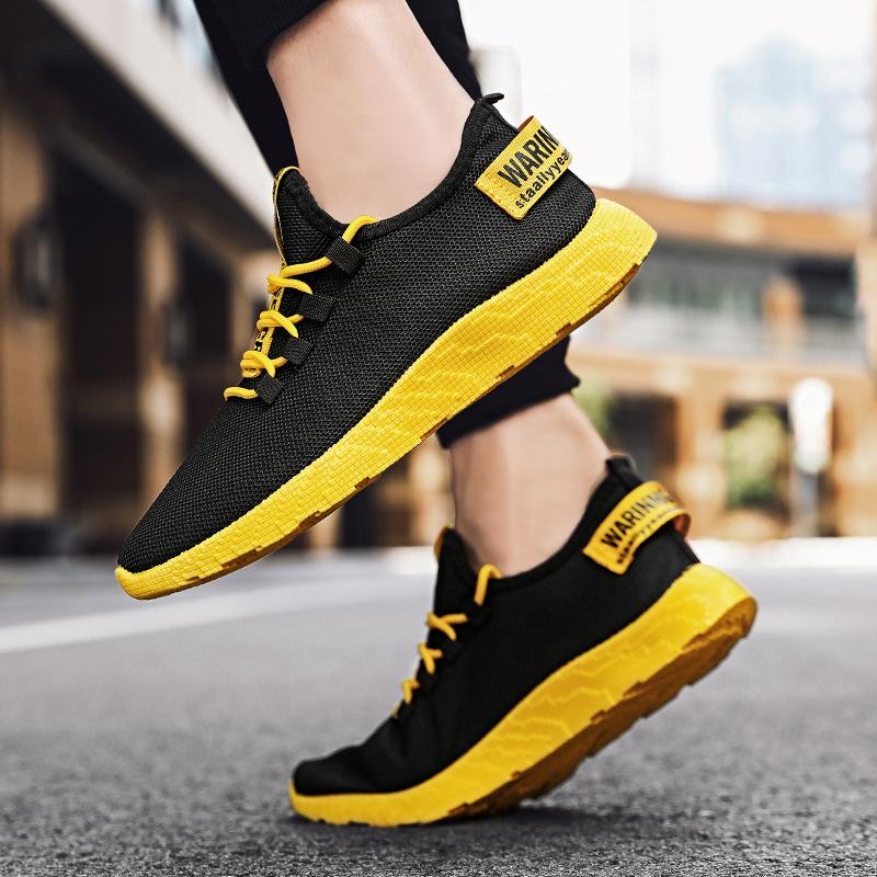 Men's shoes 2021 summer breathable trendy shoes casual shoes versatile flying woven men's shoes canvas running sneakers large size
