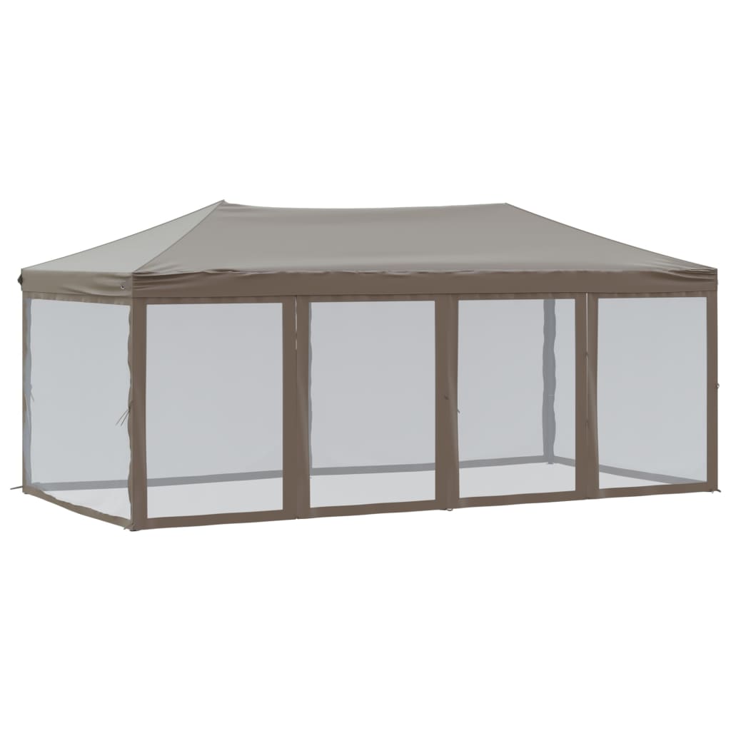 Faltbares Partyzelt mit Seitenwänden Taupe 3x6 m
