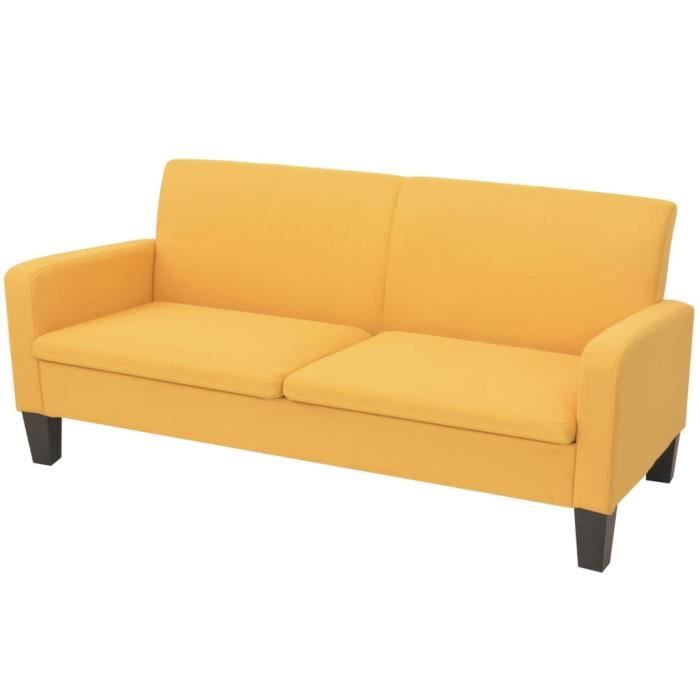 VidaXL Ensemble de canapés 2 pcs Tissu Jaune