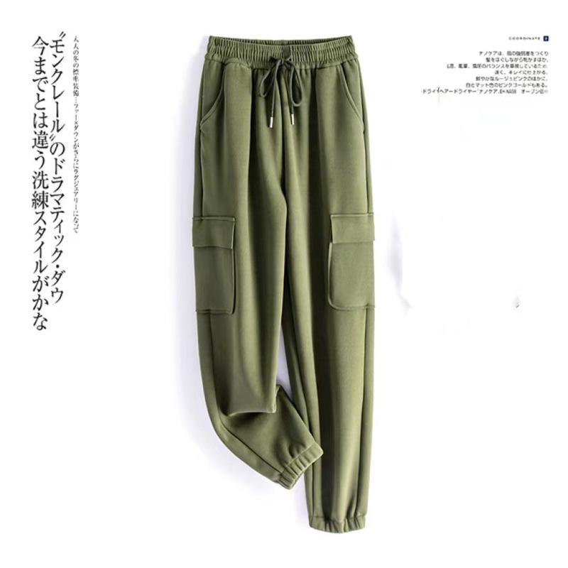 New Overalls Women's Autumn and Winter High Waist Loose Tied Feet Tall Fashion Versatile Casual Sweatpants Women