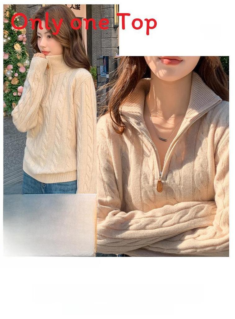 Knit Sweater Women Fall Winter High Neck Pullover With Warmth And Comfort For Casual Wear