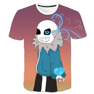 Summer Breathable Cartoon Children's Short Sleeve 3D Print Boys and Girls Fashion Top Loose Street T-shirt