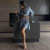 2024 Summer Women's Long-sleeved Tops Ruffled Shorts Casual Fashion Suits