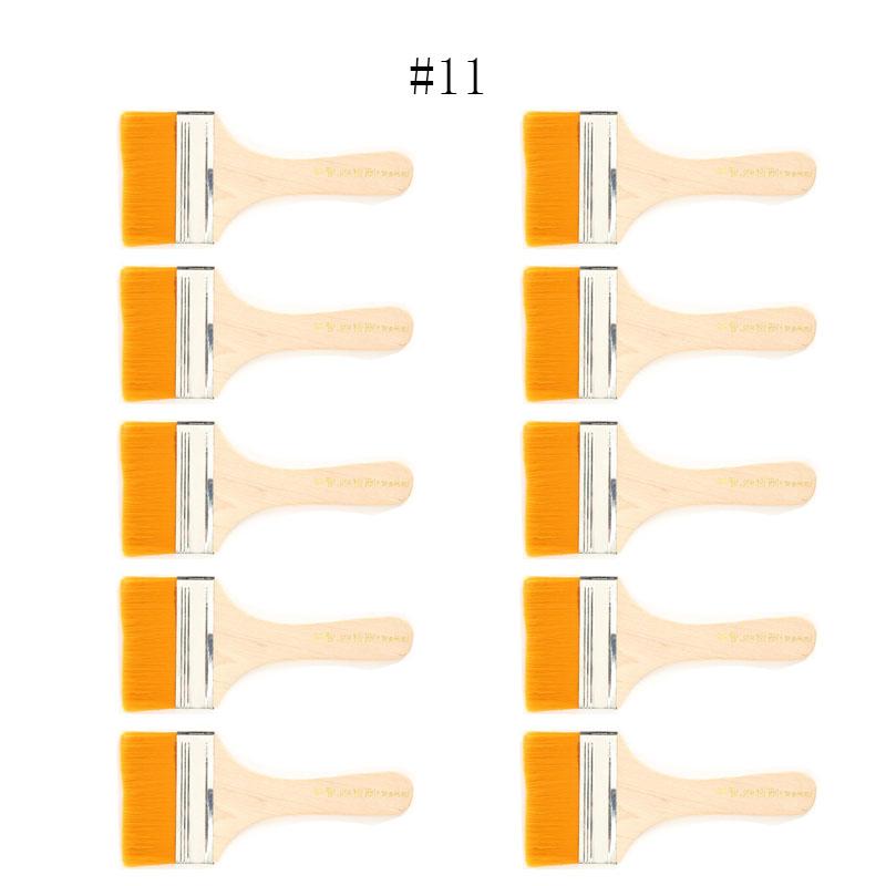 5/10/12pcs/Set Memory Nylon Paint Brushes for Acrylic/Oil/Watercolor Drawing Wooden Synthetic Bristles Easy To Clean BBQ Brush