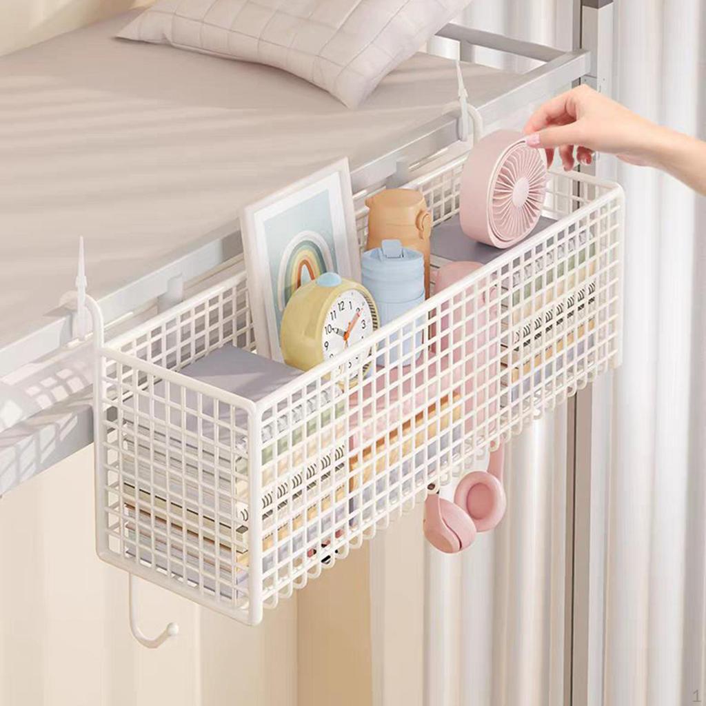 Bedside Hanging Storage Basket Beside Shelf Convenient Sturdy Easy to Install Organizer Rack for