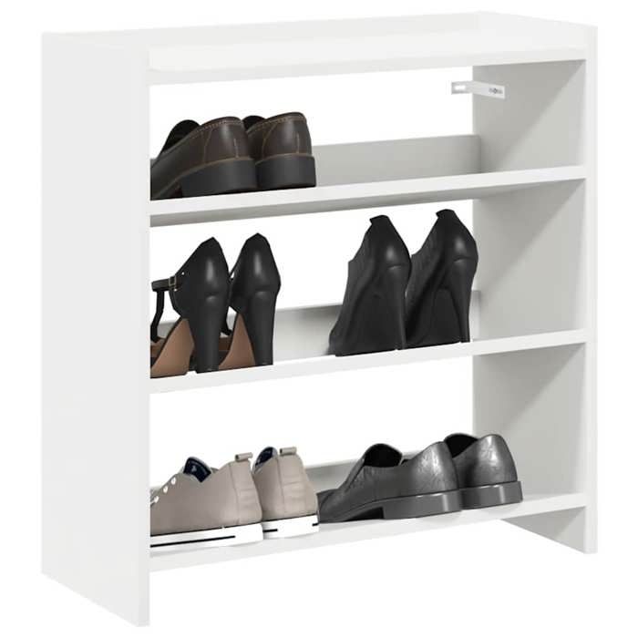 VidaXL Étagère à chaussures blanc 60x25x62 cm bois d'ingénierie, rangement de chaussures, armoire de rangement de 859887