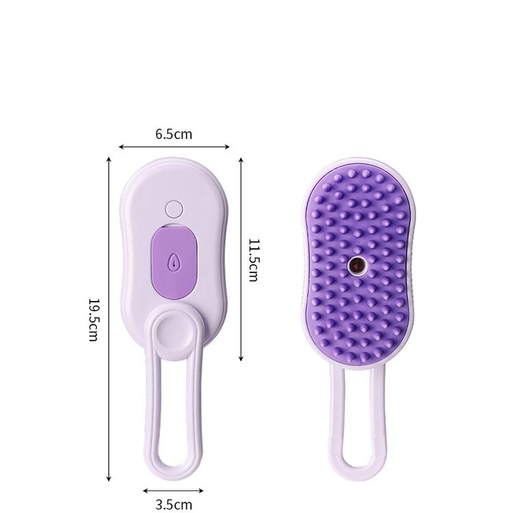 

Pet Brush 3 in 1 Massage Comb Pet Electric Spray Hair Removal Comb One-button Spray Anti-flying Cat Accessories Massage Brush фіолетовий