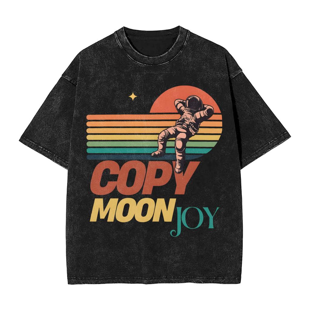 Vintage Washed T Shirt Copy Moon Joy Cotton Tshirts Artemis Ii Hippie Tee Shirt For Male Summer Y2k Funny Casual Clothes