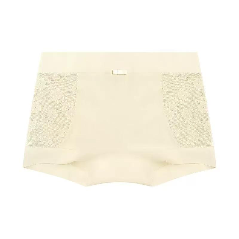 Modal Lace Women's Mid-Waist Boxer Briefs - Seamless, Antibacterial, Close-Fitting Safety Shorts