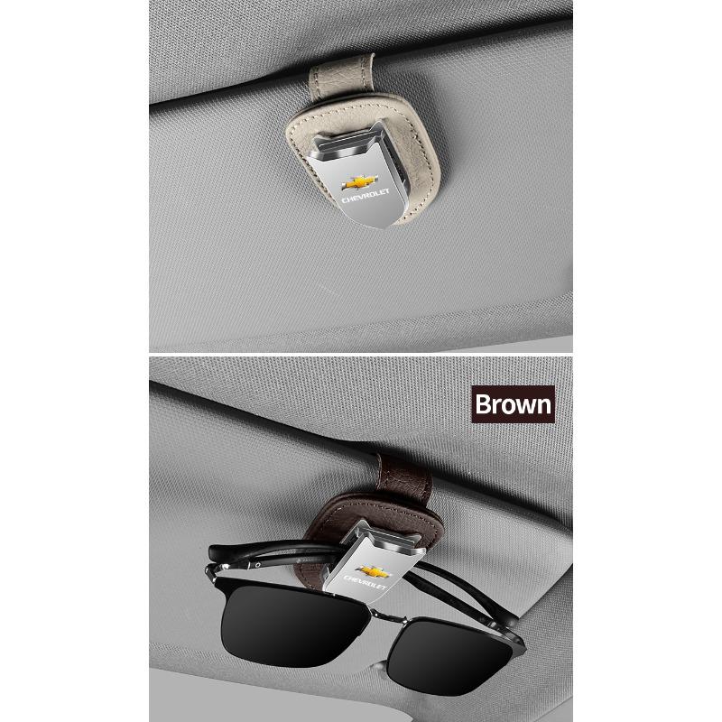 Auto Sun Visor Glasses Box Sunglasses Clip Card Ticket Holder Stand For Chevrolet Cruz Mai Rui Bao Cobalt Impala Onix Pioneer Explorer Bolt EUV Tahoe