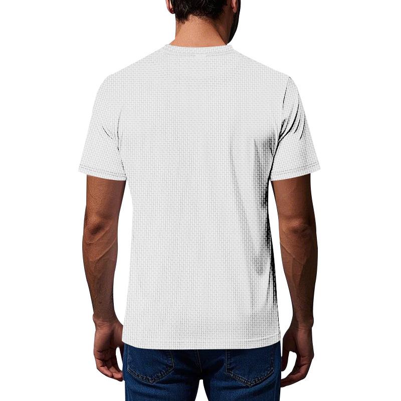 Men's Basic Waffle Knit Tee Short Sleeve Crew Neck Shirt