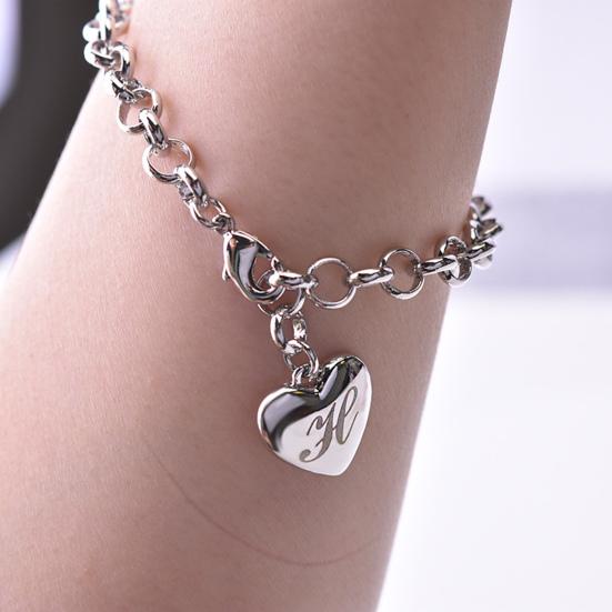 Adjustable Polished Smooth Edge Electroplating Ornamental Decoration Delicate Heart 26 Letters Alphabet Initial
