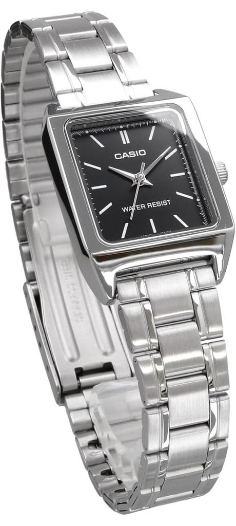 Casio Standard Quartz Watch Black with Silver Metal International Model Women's LTP-V007D-1E, Band, [Used]