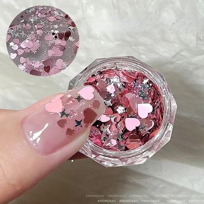 1/2 κουτί Nail Art Σχήμα Καρδιακού Παλμού Ολογραφικά Γκλίτερ Πούλιες για Ρητίνη DIY Κατασκευή Τέχνη Χειροτεχνία Διακόσμηση Νυχιών Μακιγιάζ Αξεσουάρ