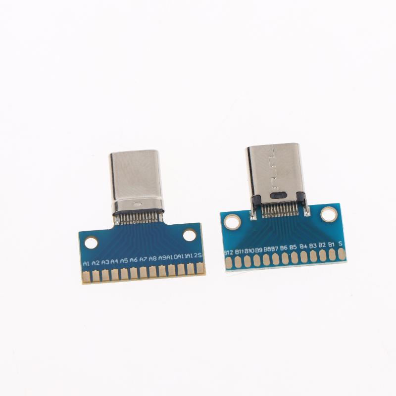 2 Stück USB 3.1 Typ-C-Stecker 24-Pin-Stecker Buchsen-Adapter Schnellladung Synchronisation für Smartphone Tablet Laptop