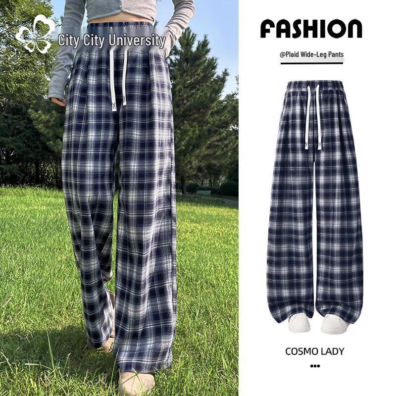 

Women s High-Waist Straight-Leg Plaid Pants 2XL