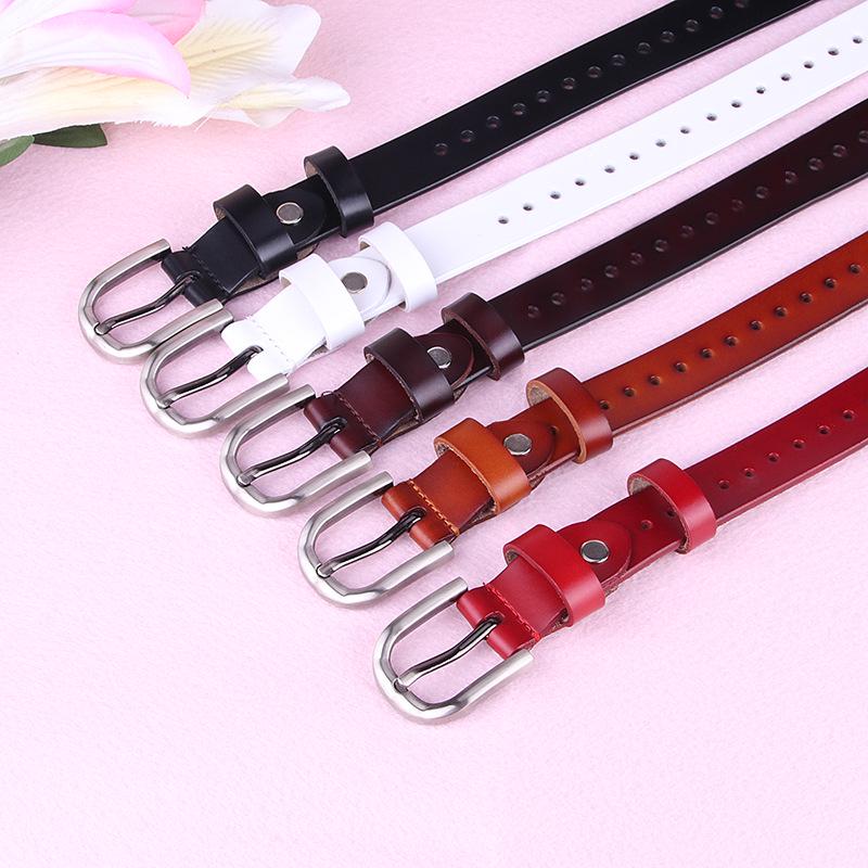 Women'S Hollow Leather Belt Women'S Pin Buckle Casual Women'S Belt Decorated Jeans Belt 628