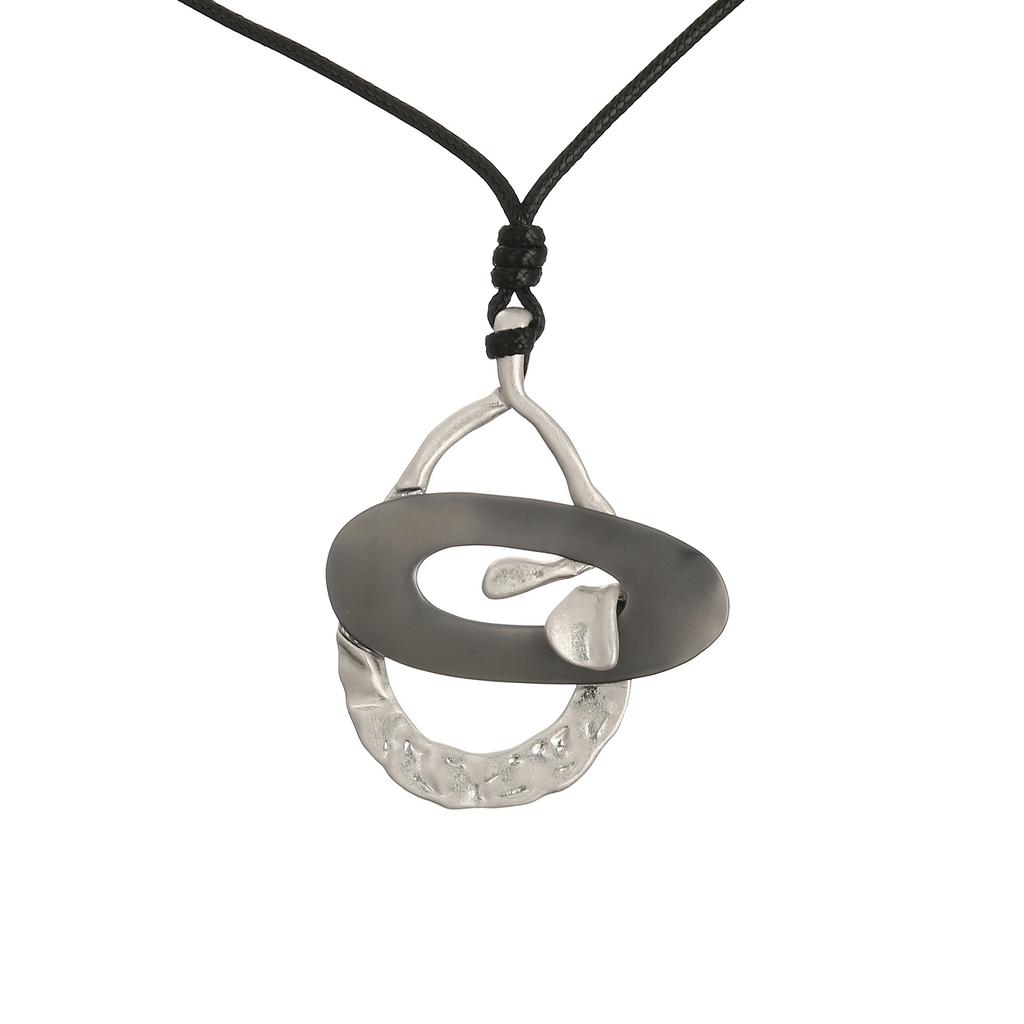 Accessories Fashion Geometric Contrast Necklace Women'S Long Metal Sweater Chain