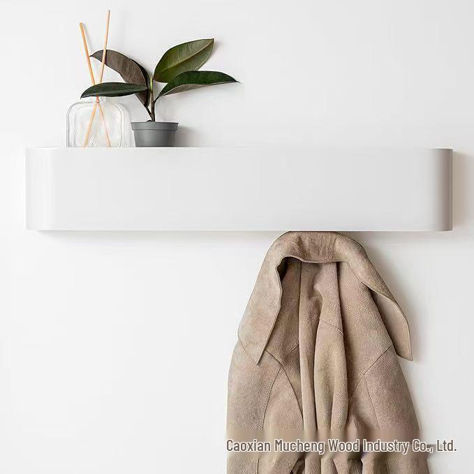 

Solid Wood No-Drill Brass Coat Hook - Wall Mounted Long Row for Dressing Room, Wardrobe, or Entrance Hall