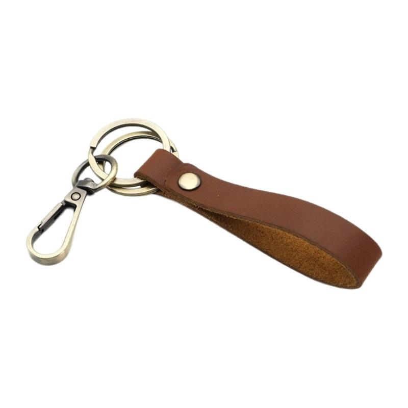 Versatile Leather Keychain with Reinforced Loop All Day Comfort Carry Light Key Holder for Formal Casual Occasions